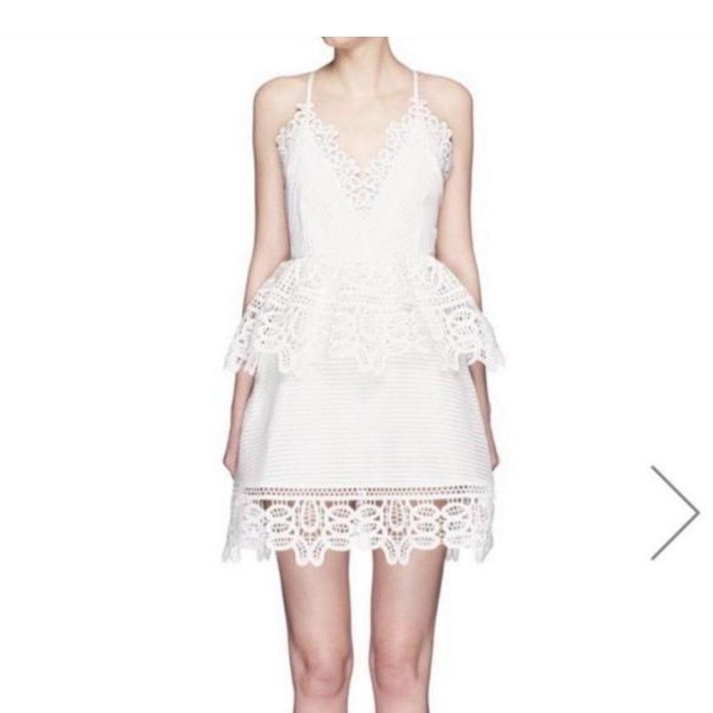 Self- Portrait White Backless Mini Dress. New with Tags.